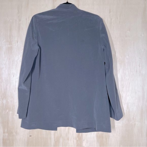 New ~ R | Label Open Front Gray 100% Silk Blazer Size M - Picture 7 of 10